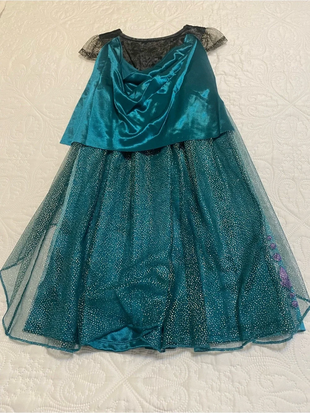 Disney Anna Teal and Black Sparkle Gown